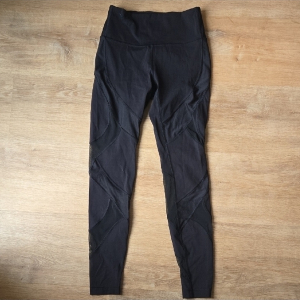 NWOT Lululemon Wunder Under High-Rise Tight *Mesh 28" leggings in black Sz 6
